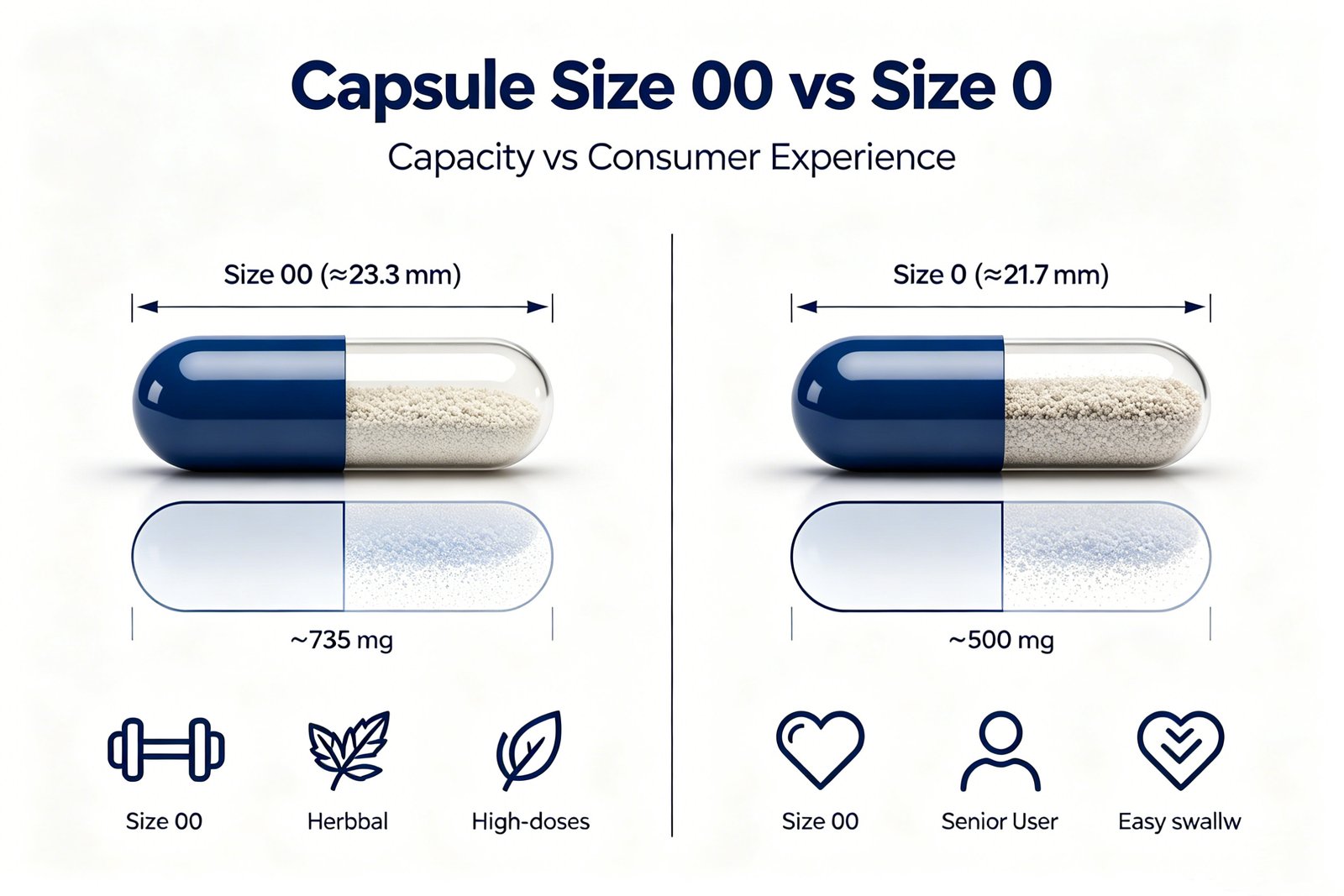 Capsule Size 00 vs Size 0 Comparison