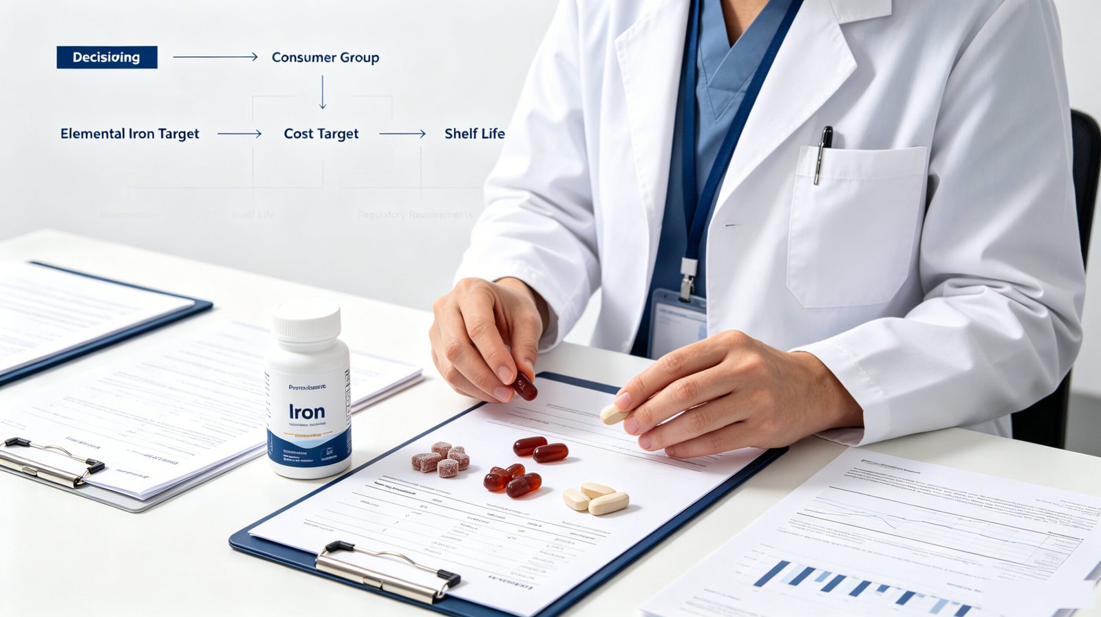 OEM Supplement Manufacturer Evaluating Iron Supplement Formats