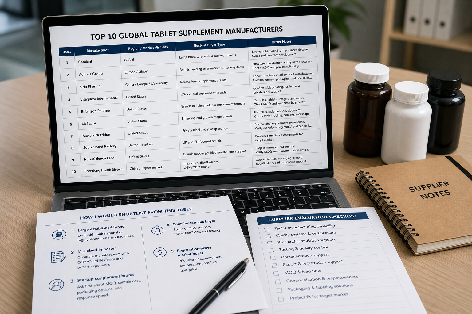 top 10 global tablet supplement manufacturers comparison