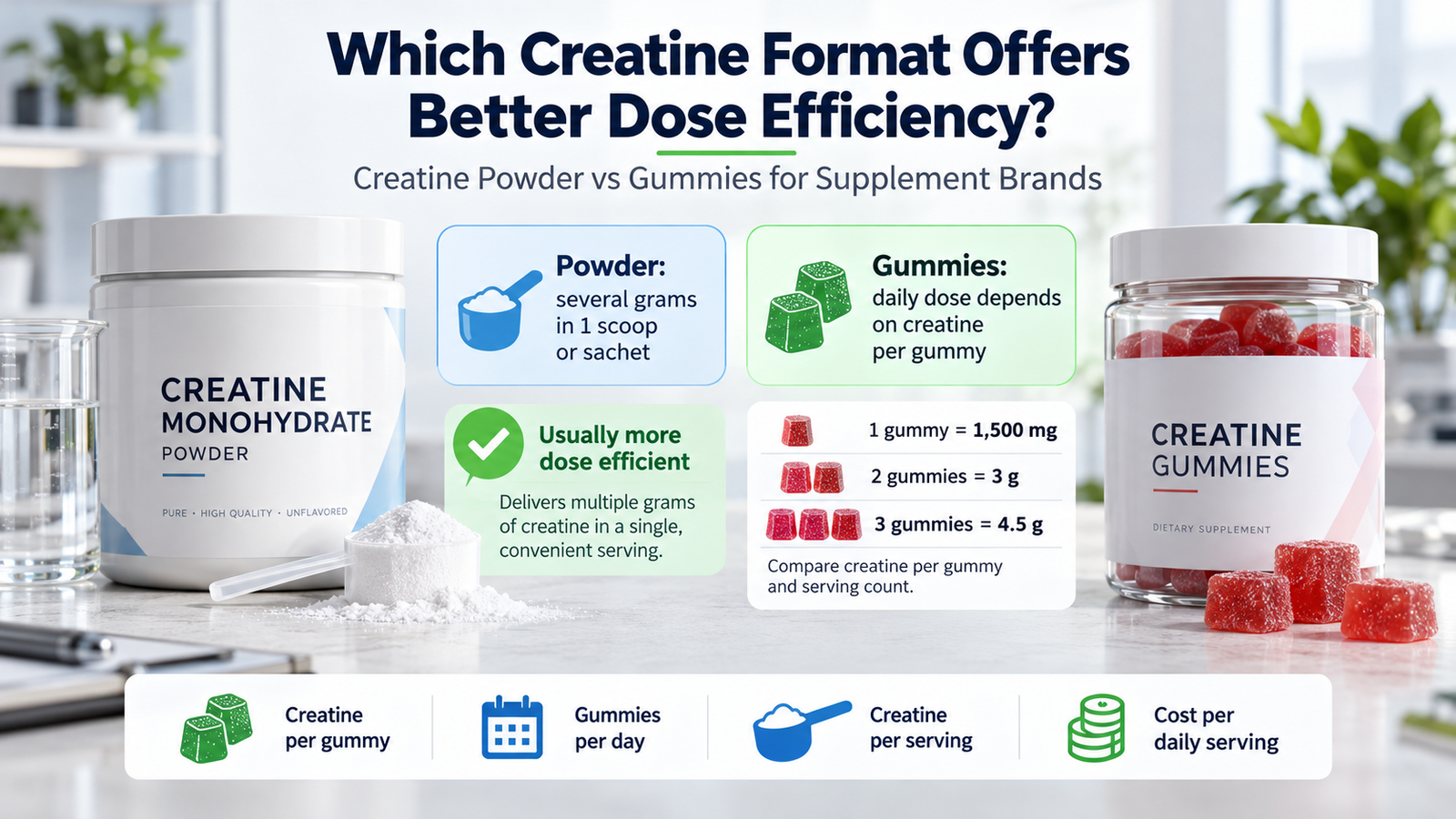 Creatine Gummies Dosage vs Powder creatine gummies dosage compared with creatine powder serving