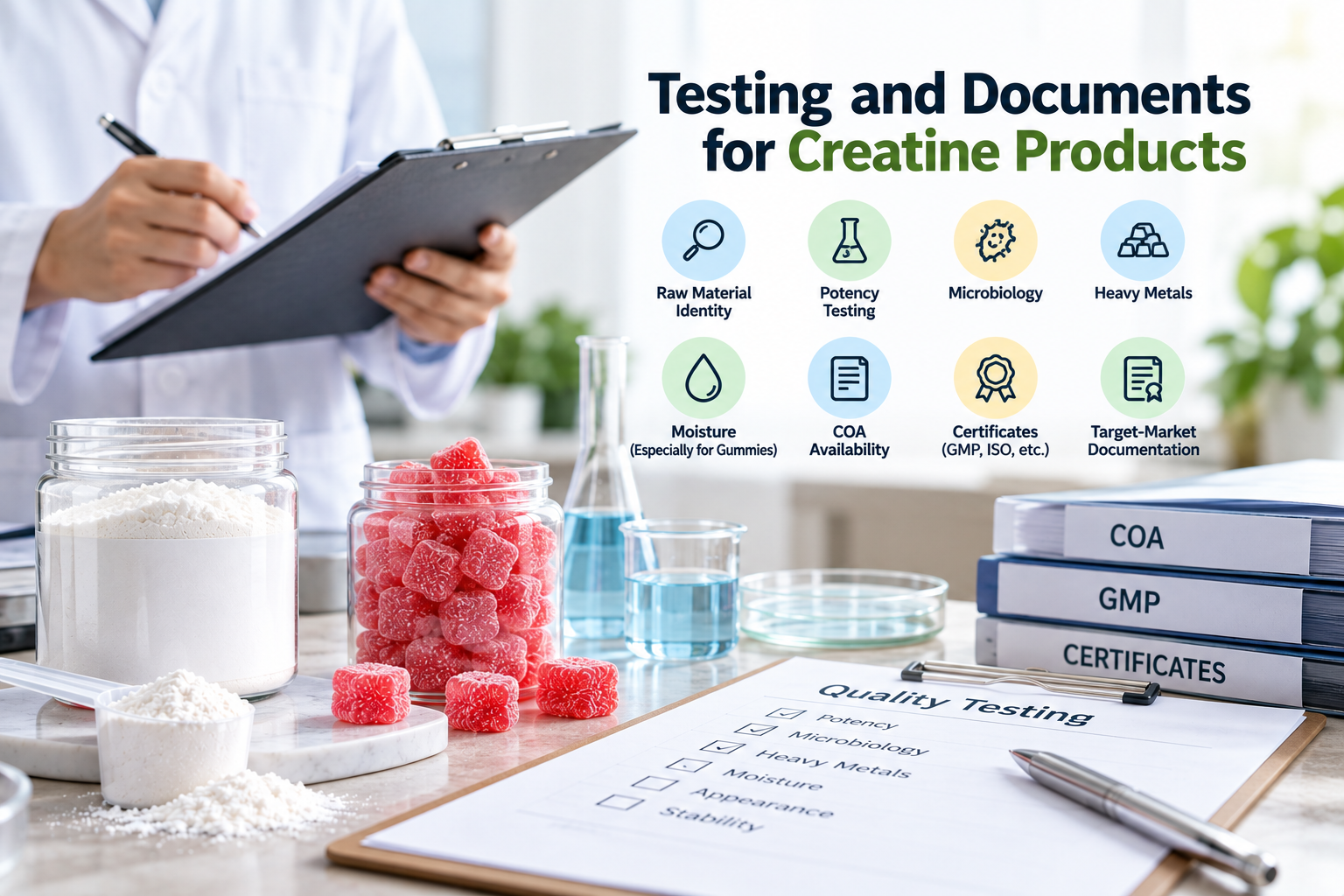 Creatine Supplement Testing and Documentation creatine supplement quality testing COA and documentation