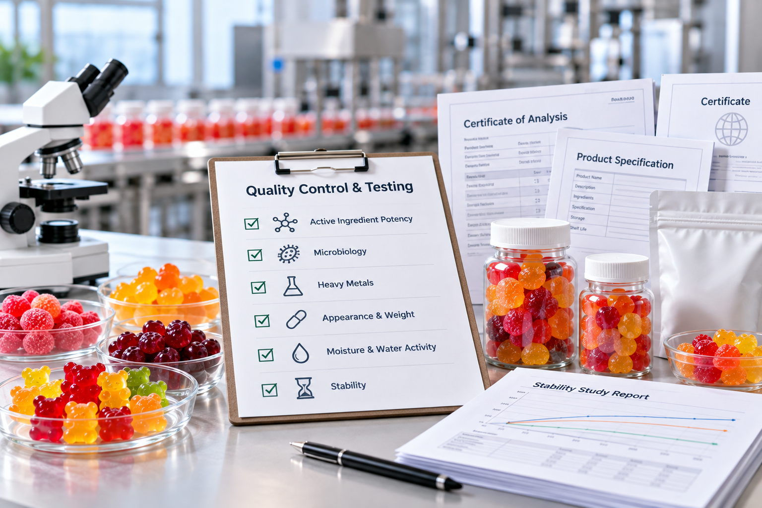 gummy manufacturer quality control and testing documents
