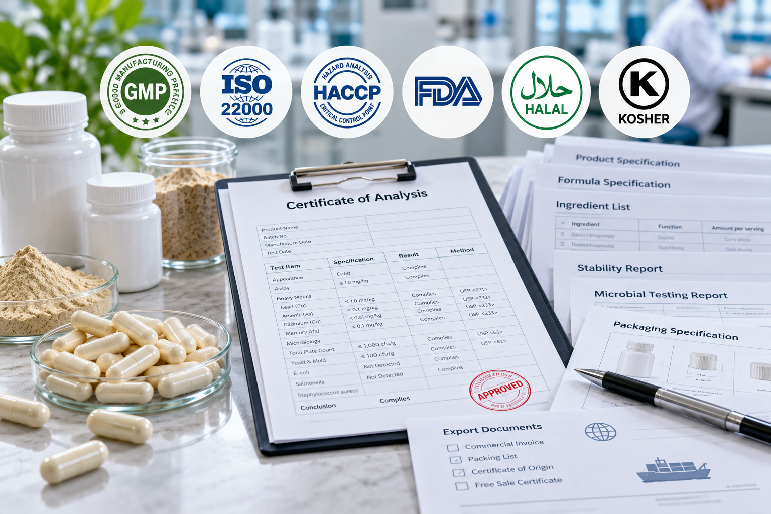 capsule manufacturer quality documents and certifications