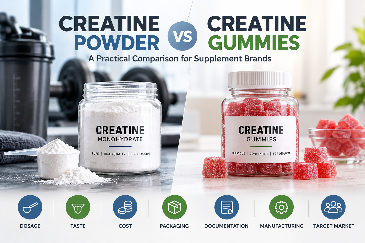 Creatine Gummies vs Powder for Supplement Brands creatine gummies vs powder comparison for supplement brands