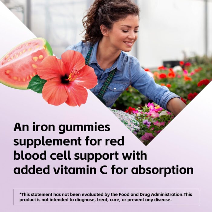 Iron 18 mg Gummies with Vitamin C for Adults