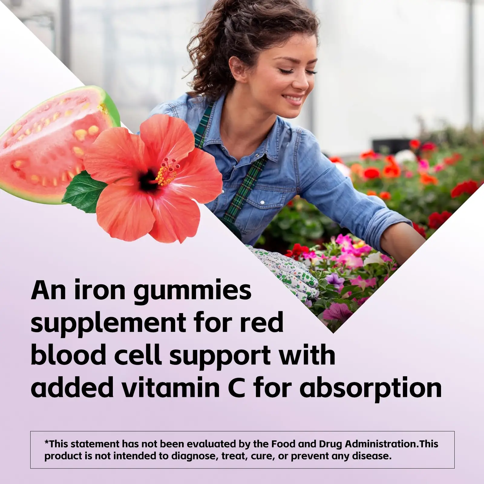 Iron 18 mg Gummies with Vitamin C for Adults