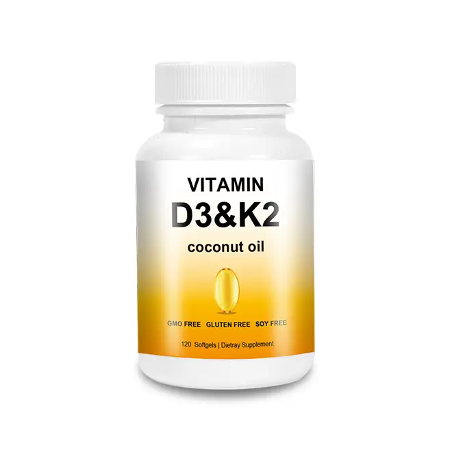 Vitamin D3 & K2 Softgels with Coconut Oil – Bone and Heart Health Support