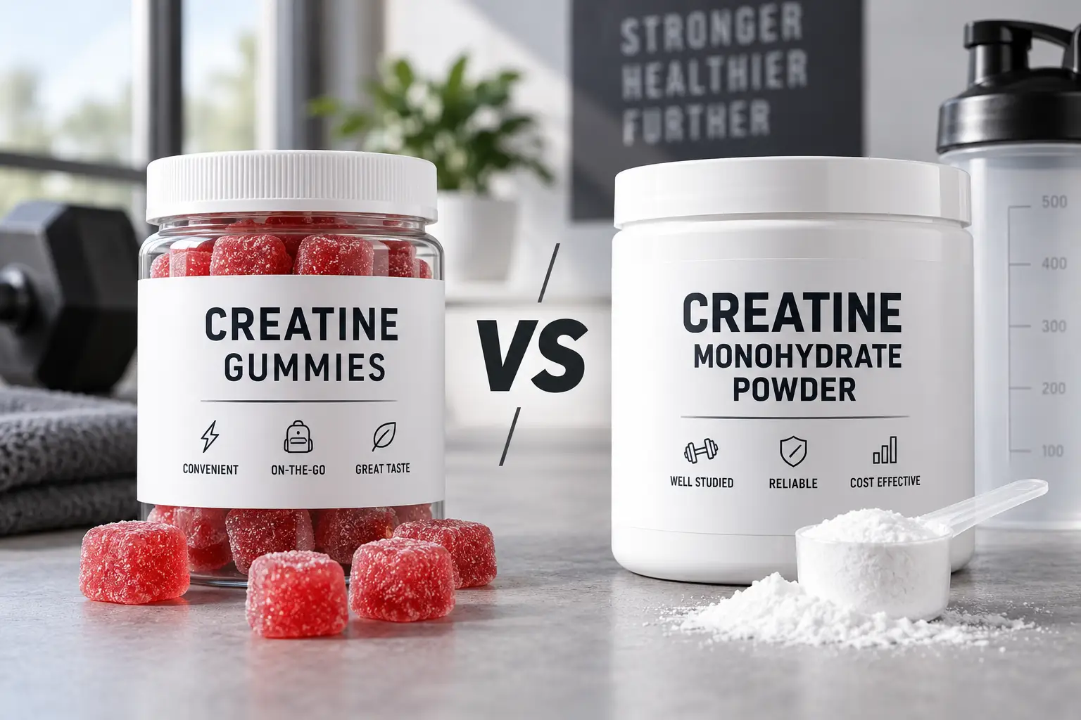 creatine gummies and creatine monohydrate powder